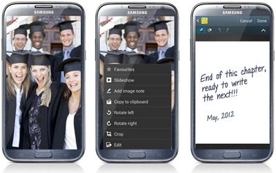 Galaxy Note II - Faça anotações no verso de suas fotos